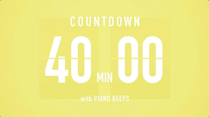40 Minute Countdown Timer ⏳ Flip Clock with Piano Beeps 🎹🟡