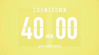 40 Minutes Countdown Timer Flip Clock / + Piano Beeps 🎹