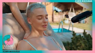 ASMR Outdoor Pool Massage by Anna (Foot, Neck and Shoulders)