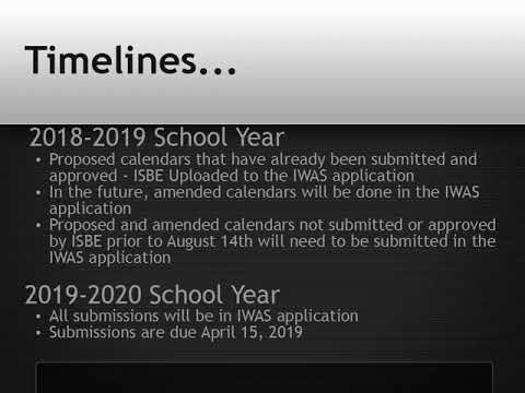 ISBE Special Education Private Facility Calendar Application