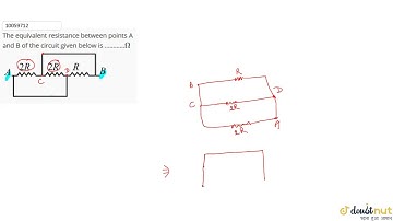 The equivalent resistance between points A and B of the circuit given below is …………`Omega`