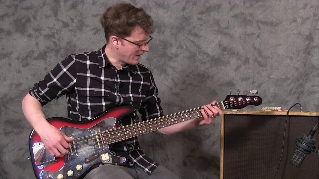 Late 1960s Japanese electric bass, red sunburst