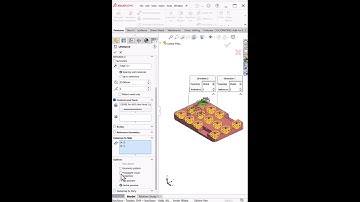 Linear Pattern in SolidWorks | Propagate Visual Properties + Skip Items | #shorts
