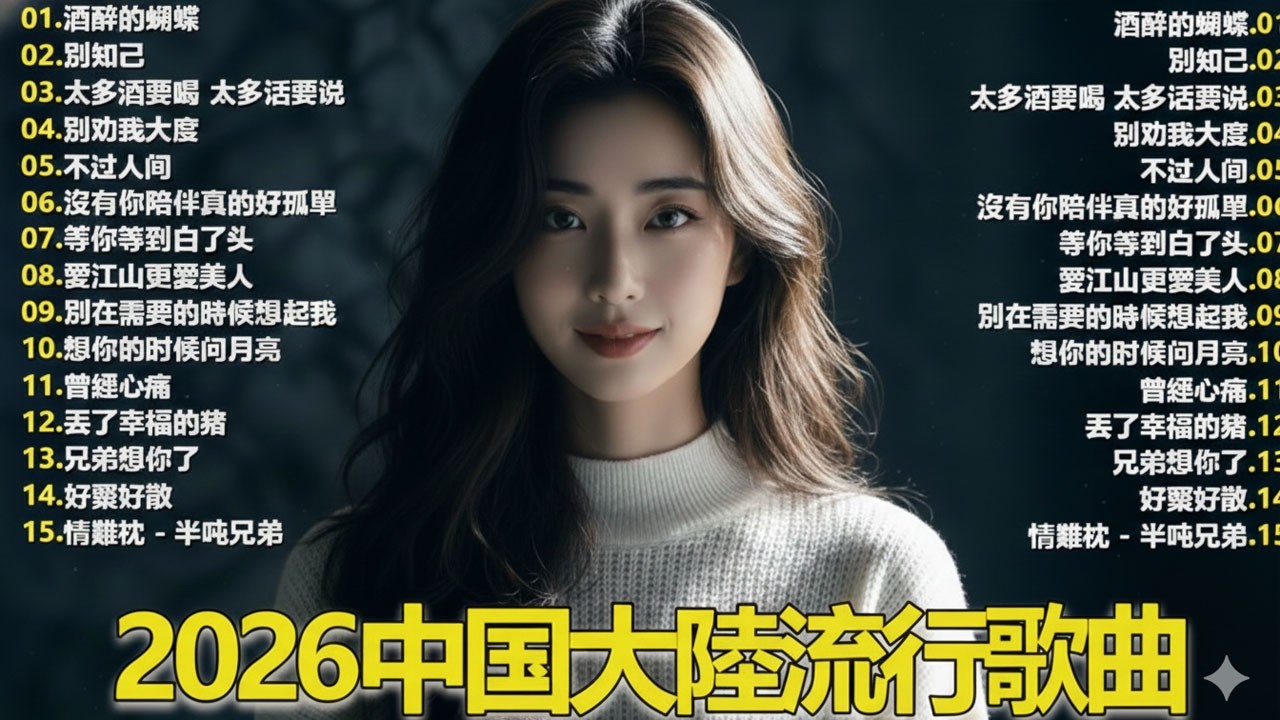 2026流行歌曲【無廣告】2026最新歌曲 2026好听的流行歌💥💥華語流行串燒精選抒情歌 💥💥Top Chinese Songs 2026.可可托海的牧羊人 , 你的万水千山,红尘情歌 .
