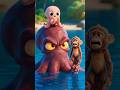 🐵 Monkey’s Big Jump Gone Wrong! 😂🌊 Funny AI Animation #Shorts