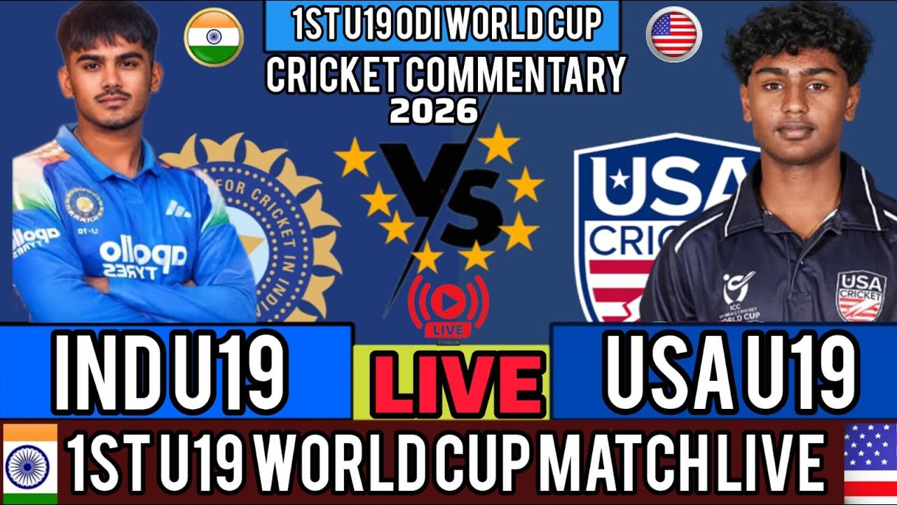 भारत vs USA U19 World Cup 2026 | 1st ODI Live Cricket Commentary Hindi