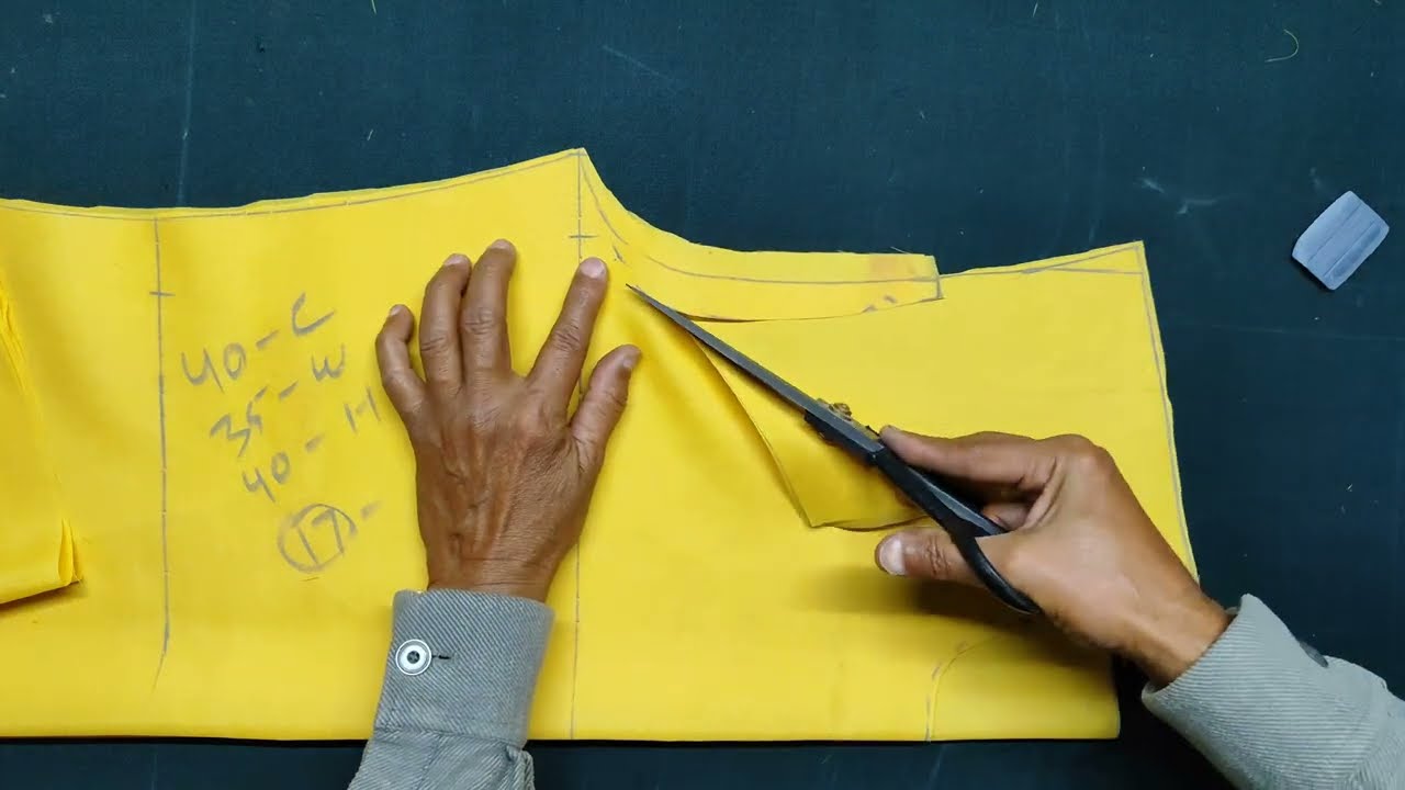 Men's Kurta Cutting Tutorial: Armhole and Neckline Cutting Guide