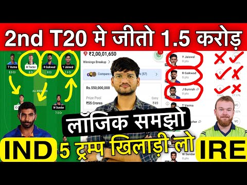 IND vs IRE Dream11 Prediction, IRE vs IND 2nd T20 Dream11 Prediction, India vs Ireland Dream11 Team