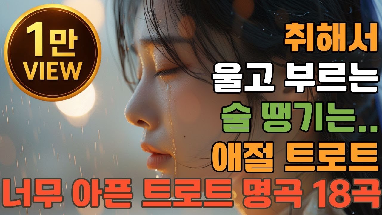 [1만뷰 감사합니다!]😭취해서 울고부르는 🍷술땡기는 애절트로트 너무아픈명곡 18곡 모음 연속듣기