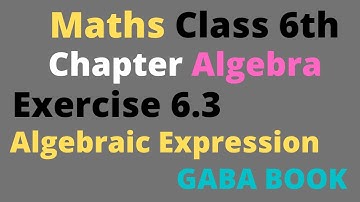 Exercise 6.3 class 6th GABA Book | Algebraic Expression