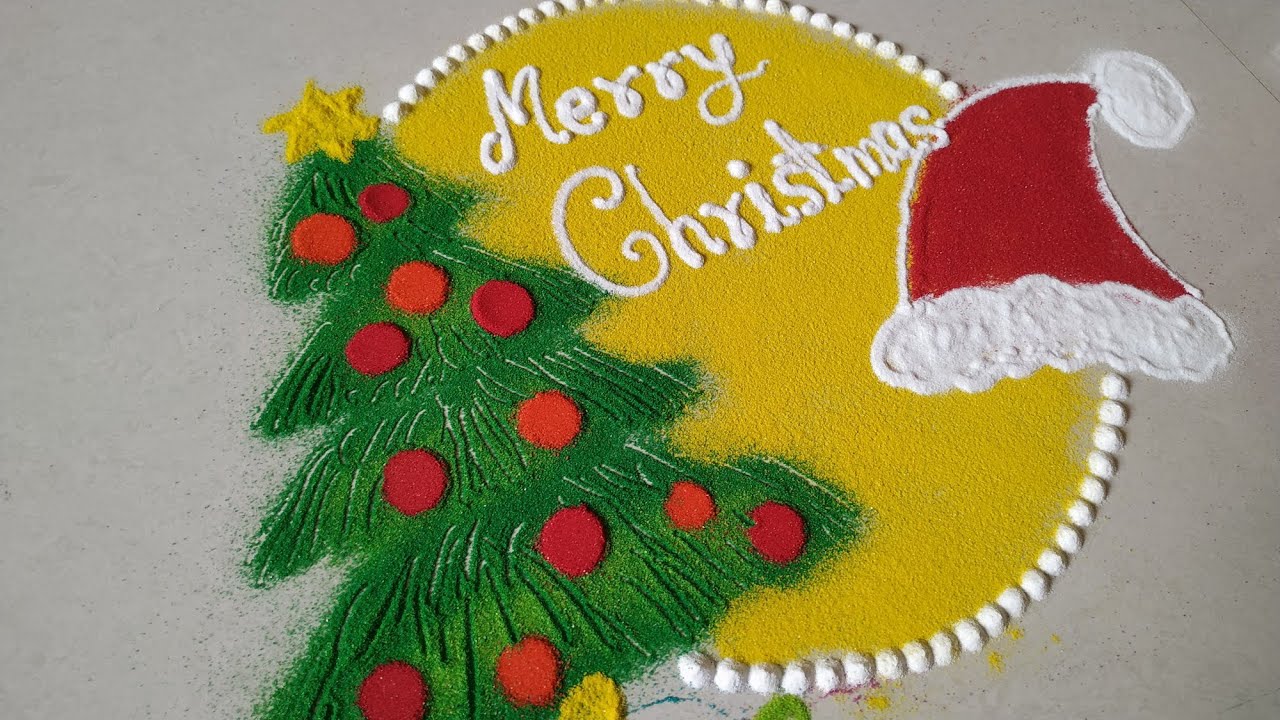 christmas special Rangoli 2020। Santa claus rangoli design ...