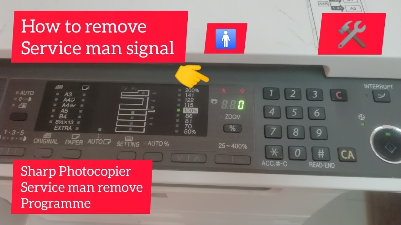 How to remove Man signal in sharp photocopier - YouTube