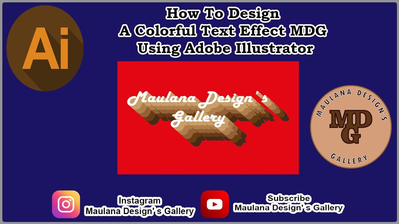 How To Design A Colorful Text Effect MDG Using Adobe Illustrator - YouTube