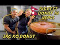 Biggest donut in nepal ft theonuts  rikesh donut factory  kashmiri biryani bajaili 