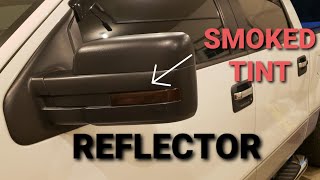 how to do install smoked window tint over lay ford f150 side mirror reflector turn signal slickmod