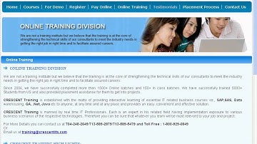 Crescent IT Solutions Online Training and Placement on all IT Courses Promo Video