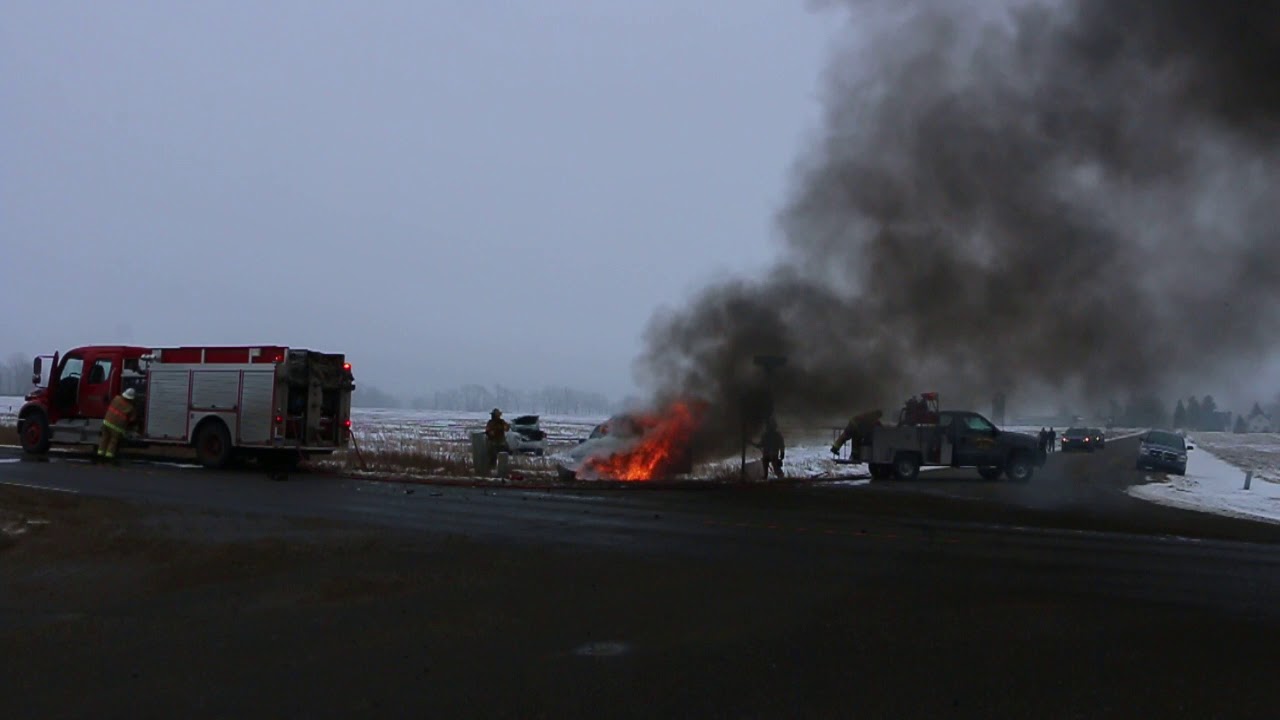 Injury Crash/Vehicle Fire Cambria Twp, Hillsdale County YouTube