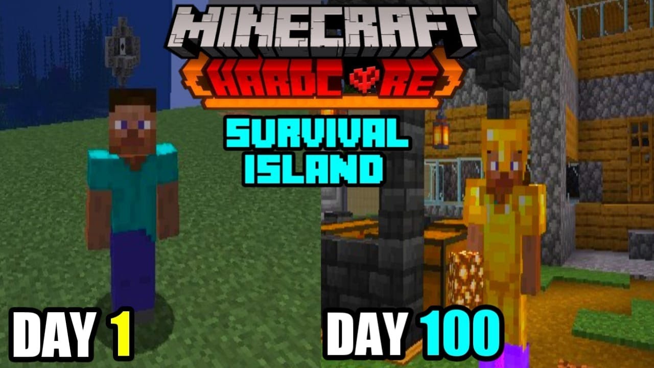 I Survived 100 Days As A Baby On a SURVIVAL ISLAND in Minecraft ...