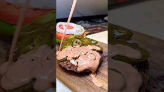 Jalapeño Burger Wagyu Beef Patty, Jalapeños, Pepper Jack, Bacon Wrapped Jalapeno, House Sauce