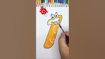Learning Numbers: Let’s Paint Number 1! #shorts  #drawing #easydrawing