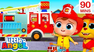 Wheels on the Firetruck | Nursery Rhymes for kids  Little Angel