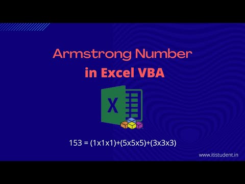 Check Armstrong Number in excel VBA