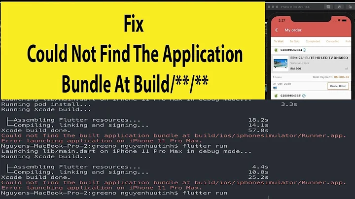 Fix - Could Not Find The Build Application Bundle at Build/ios/iphonesimulator/Runner.app