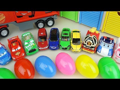 Cars And Poli Car Toys Station Surprise Eggs Play