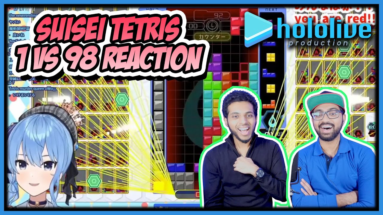 HOLOLIVE - SUISEI IS A TETRIS GOD REACTION (1 VS 98)