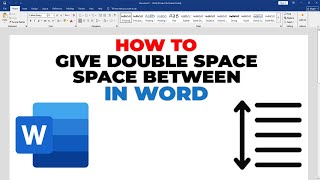 How to give double space between words in word
