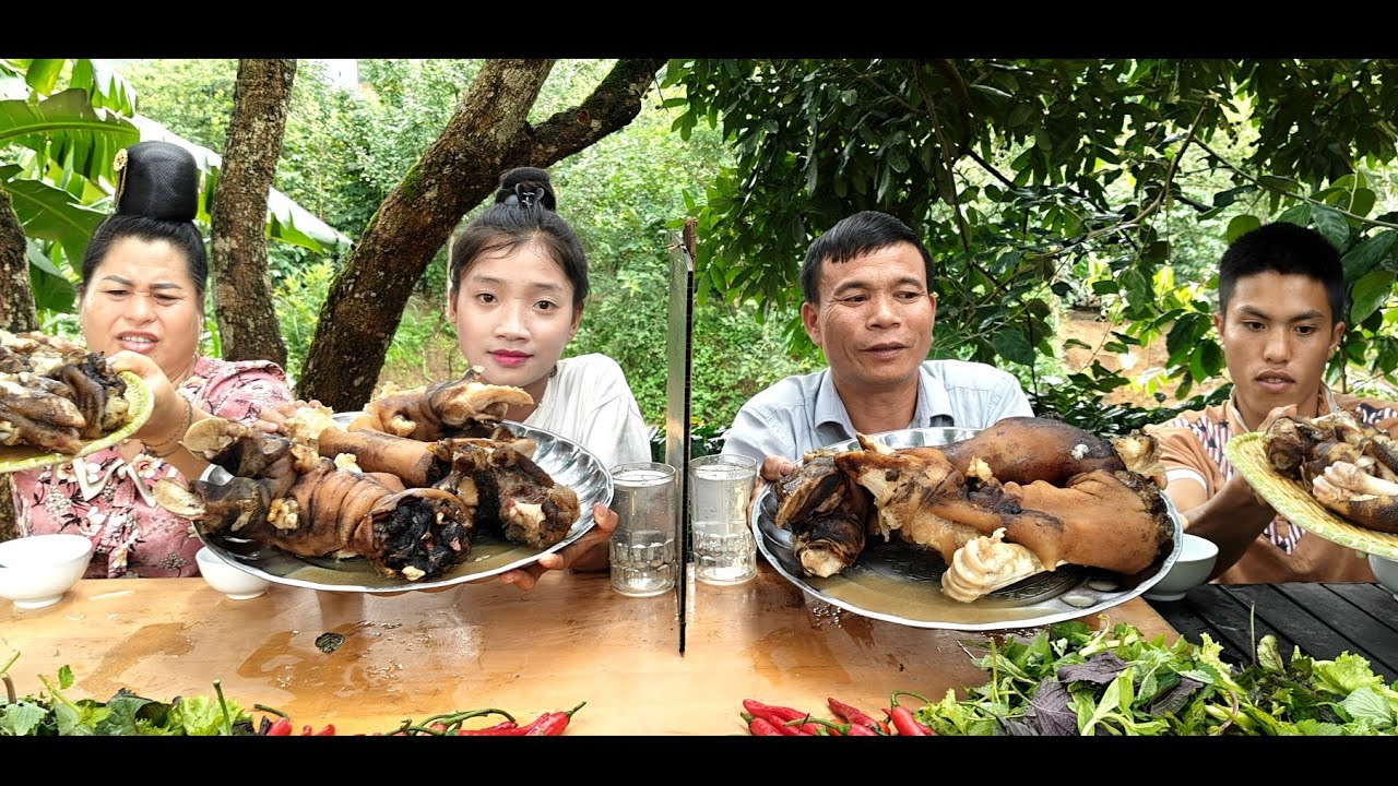 Phát Hoảng Với Cuộc Thi Ăn 20KG Chân Trâu Giò Heo Giữa 4 Thánh Ăn Ở Tây Bắc