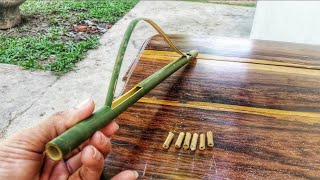 Making Easy Bamboo Toy Gun at Home