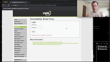 Python Brute Force Attack against the Damn Vulnerable Web App using Selenium