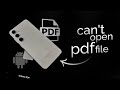 How to Fix 'Can't Open PDF' Error on Android 📱
