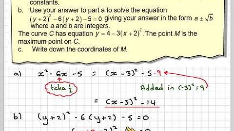 Finding the maximum and minimum point by completing the square