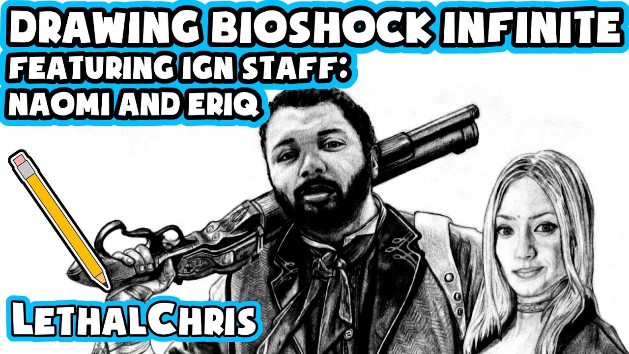 Drawing BioShock Infinite (feat. Naomi & Eriq from IGN) - Fan Art Time Lapse