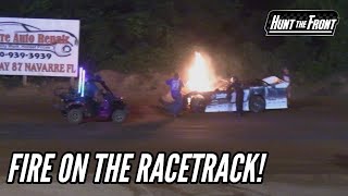 HUGE FIRE! Our Race Car went UP IN FLAMES while Battling for the Win