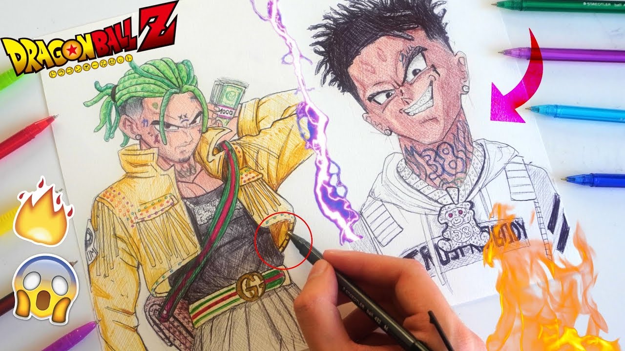 Drawing 5 Rappers Dbz Style Xxxtentacion 6ix9ine Lilpeep And More Youtube