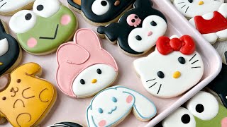 Sanrio Hello Kitty and Friends Sugar Cookies | 8 minutes of relaxing cookie decorating 💕