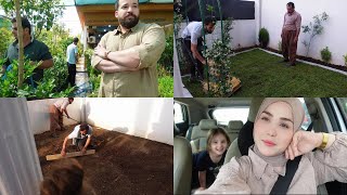 قبل:طين وفوضى 😵‍💫بعد:خضار وراحة نفسية 🍀يومي كله بالحديقه