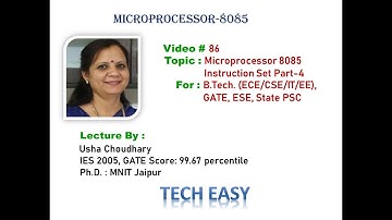 Video # 86 Microprocessor 8085: Instruction Set-Part 4