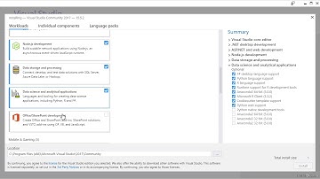 ASP.Net MVC Quick Start : Install Visual Studio Community 2017