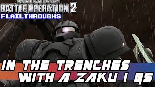 Gundam Battle Operation 2: MS-05 (GS) Garret Schmitzer Zaku I In The Trenches