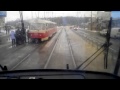 Ukraine Kiev tram route 28/ Украина Киев трамвай 28 полный маршрут 8.12.2016 вид спереди