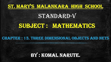 Standard: V, Subject: Maths, Topic: Three Dimensional Objects And Nets.