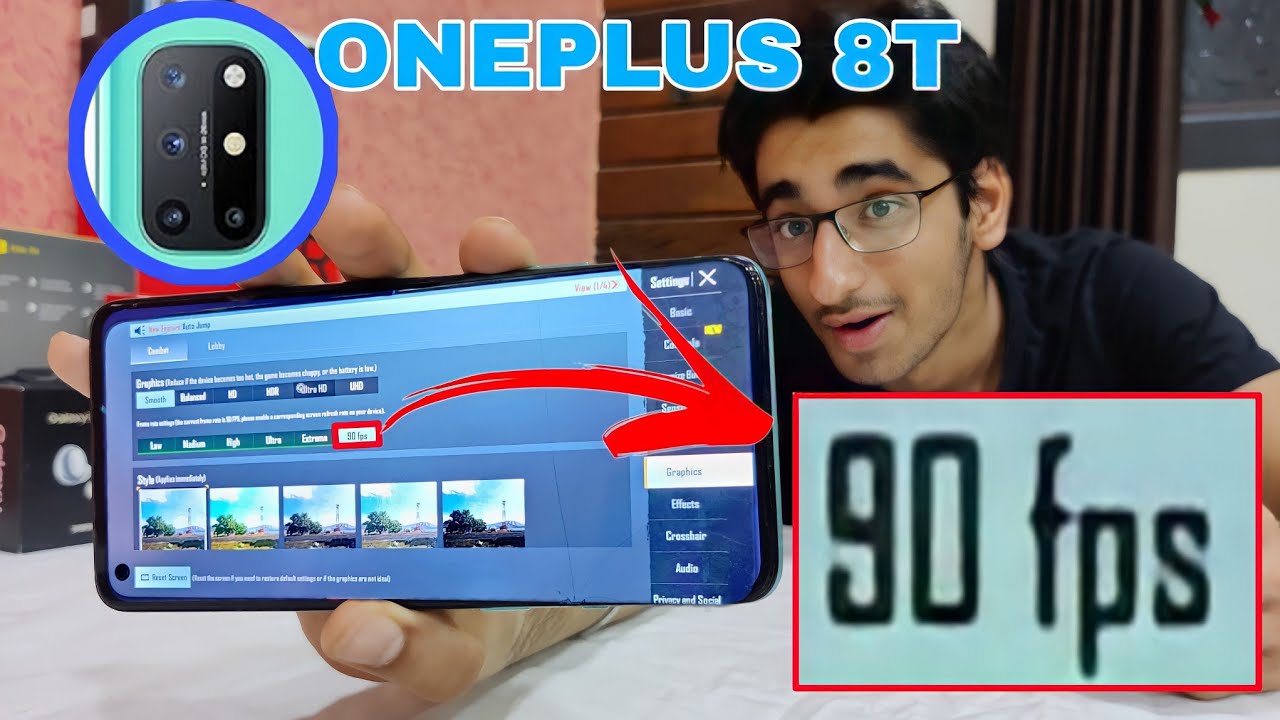 BGMI ON ONEPLUS 8T 90 FPS AVAILABLE BETTER THAN IPHONE FOR GAMING 