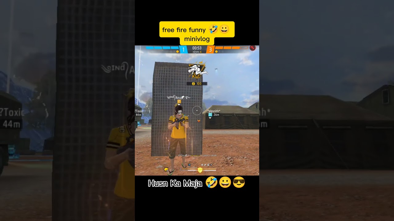 हुसैन को बाहों में लिखिए free fire funny 🤣😀 minivlog short 