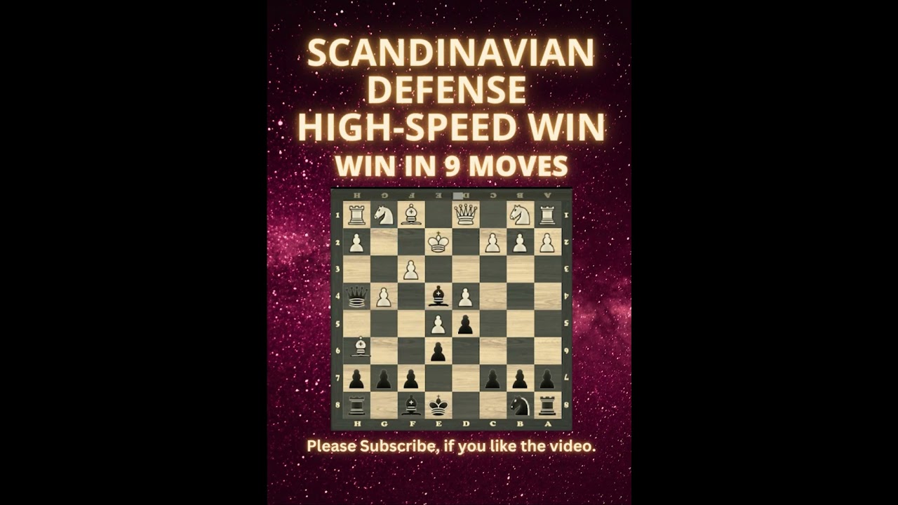 Scandinavian Defense High Speed Win | Chess Openings | Chess Tricks | Chess Game | Learn Chess