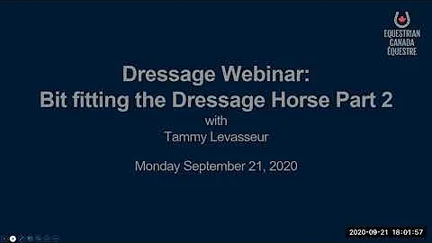 Dressage webinar: Bit Fitting the Dressage Horse, ...