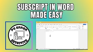 How to Do Subscript in Microsoft Word - For Beginners {2025}